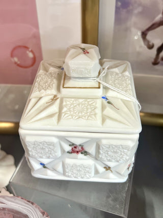 Westmoreland Milk Glass Box and Lid|103521