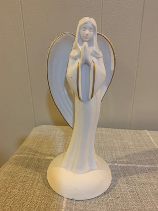 9" White/gold ceramic Angel|127017