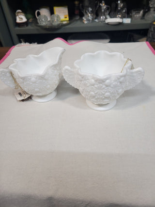 Vintage Fenton Daisy Button Sugar & Creamer RCD|81917