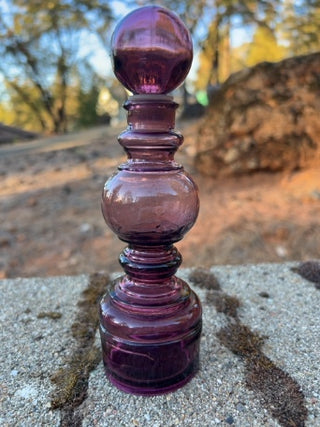 JP 7” vintage purple art glass with stopper