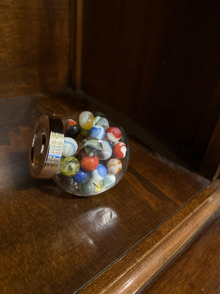 Vintage marbles in a tilt jar  RCD