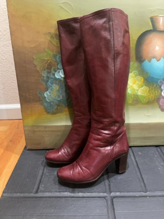 vtg burgundy boots