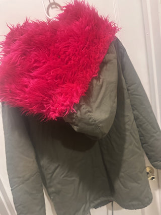 Niccy pink and green military Size Sm jacket#62 VV MTS|140387