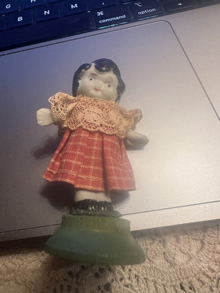 Vintage Bisque Girl Doll approx 3" #62 VV MTS