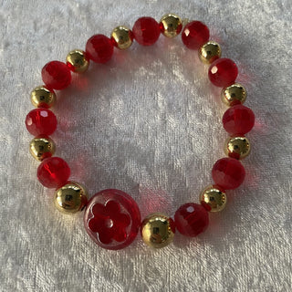 red & gold tone stretchy bracelet RSV