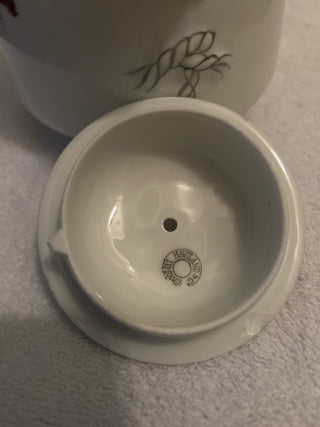 Antique 19th Century Limoges Haviland Roped Handle Floral Porcelain Biscuit Jar|55464