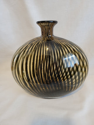 Z Gallerie Murano Style Italian Art Glass 8" Stripe Vase RCD|106226