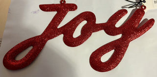 Red Glitter "Joy"  8" long Perfect for Xmas or year 'round!