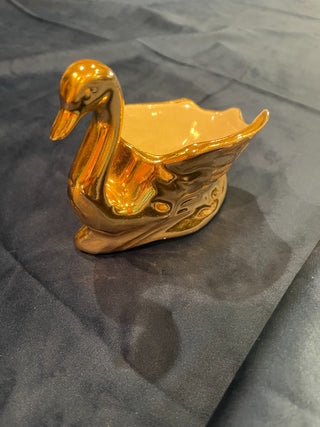 VNTG McCoy 24K Plated Swan Planter (MTS)|64141