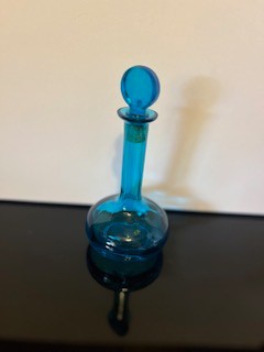 #2757 Turquoise Glass Bottle- AS IS RSV
