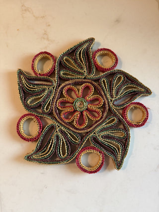 Vintage Rattan Hot Pad Trivet RSV