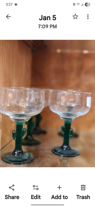 set of 5 cactus margarita glasses rcd