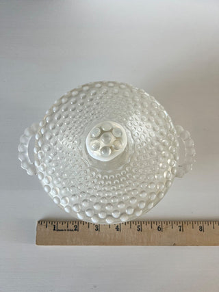Opalescent hobnail lidded bowl RSV