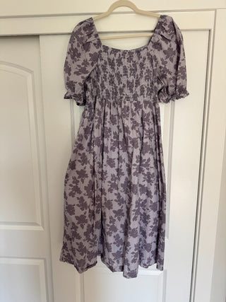 1X - Purple Floral Ruffled Layered Dress - RSV|83201