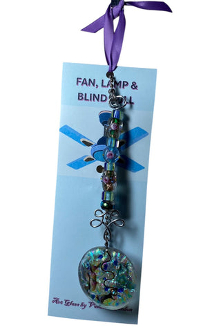 Art Glass Beaded Dichroic Lamp Pull 1 RSV