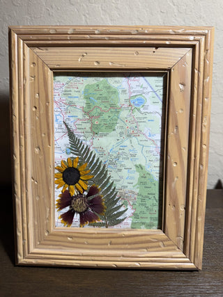 Pressed Botanical Map Art - Yosemite/Sequoia NP MTS