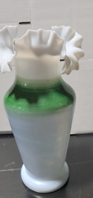 Fenton Hand Painted Ruffle Vase Rcd|76668