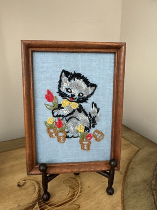 AJ - Handstitched Kitten Framed Art MTS|81141