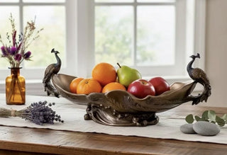 Art Nouveau Twin Peacock Centerpiece Bowl RCD