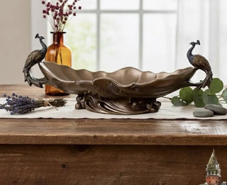Art Nouveau Twin Peacock Centerpiece Bowl RCD