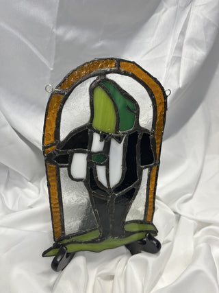 Stained Glass Frog Butler Handmade|53417