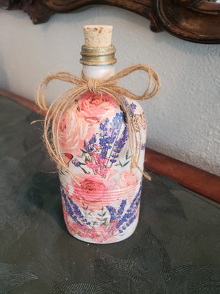 10 inch painted vintage glass juice bottle|97009