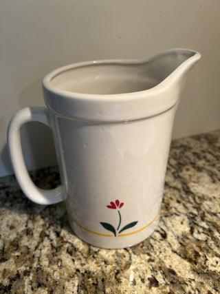 Vintage Pitcher/Utensil Holder  With Flowers and Bee    MTS|83005