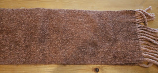 Rust Mohair Style Fringe Scarf Wrap, Polyester