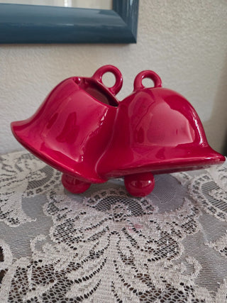 Vintage Dual Red Bell Wall Pocket, approx, 9"x5-1/2", RCD|123543