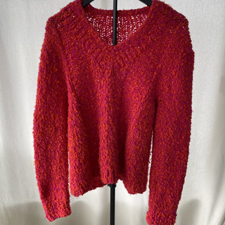 Vtg pink/orange handmade sweater w/ matching cap RSV