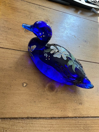 Fenton Handpainted Duck Blue|52717