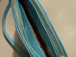 8" Hobo Evella Leather XBody Turquoise, New--SP MTS