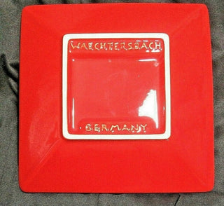 Vintage Waechterbach Fun Factory 7" Square Salad Candy Apple Red Plates Germany #63 VV MTS|107757