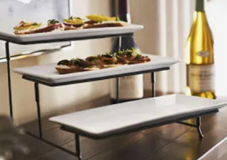 Gibson Elite Gracious Dining 3 Tier Plate Set with Metal Stand #62 VV MTS|63251