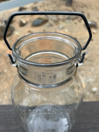 12F 1930s Owens Illinois Milk Gallon Jar Farmhouse Kitchen Collectible Glass RSV|68921