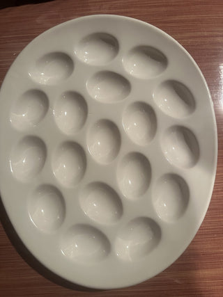 Deviled Egg Platter White Ceramic Company #62 VV MTS|66137