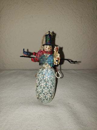 Jim Shore Snowman with Cat & Bird 2006 Orn -lv RCD|125715
