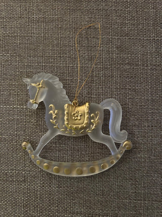 Frosted Acrylic Rocking Horse Ornament   MTS|131887