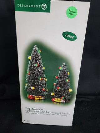 Dept 56 Lighted Christmas Gift Trees - Set of 2 in Box Each RCD|130642