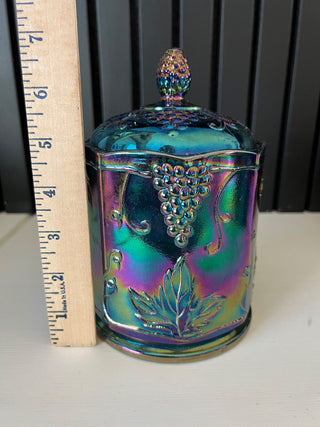 Indiana glass iridescent blue harvest grape|108687