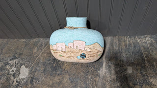 Handmade Ceramic Indian Vase - Artist Signed RSV