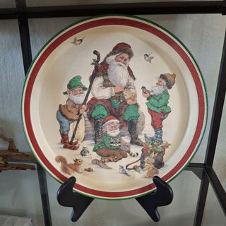 Vintage Woodland Santa Tin Tray MTS|124065