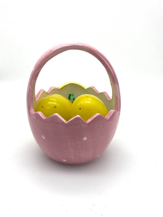 Pink Ceramic Easter Basket with Chick RSV|59540