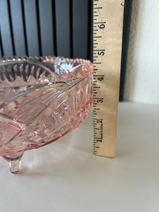 Vintage pink depression glass bowl RSV|116737