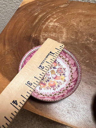 Vintage pink and gold bird trinket dish RSV|103306