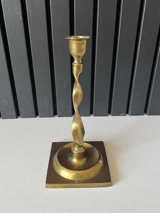 Vintage brass twisted candlestick RSV|100036