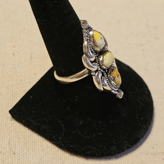 .925 3 stone honey dahlia ring sz 8|92444