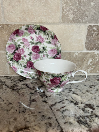 Floral Tea Cup and Saucer RCD|71905