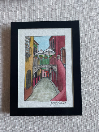 Black Framed watercolor hand painted Yoly