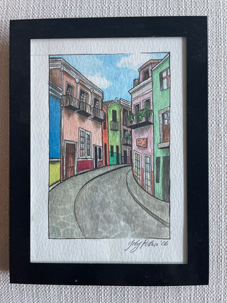 Black Framed watercolor hand painted Yoly